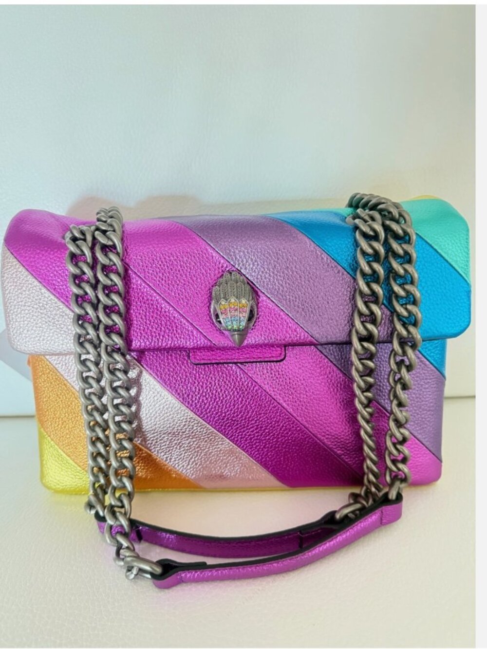 $298 KURT GEIGER London KENSINGTON MULTI Leather Shoulder Bag purse
